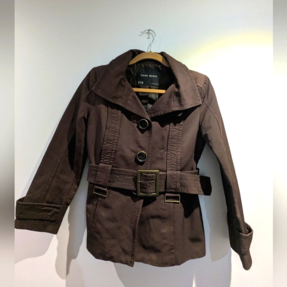 Zara Brown fall Belted Jacket